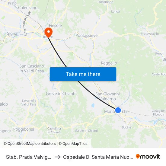 Stab. Prada Valvigna to Ospedale Di Santa Maria Nuova map