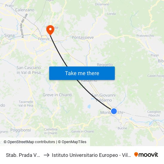 Stab. Prada Valvigna to Istituto Universitario Europeo - Villa Il Poggiolo map