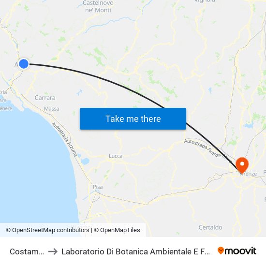 Costamala to Laboratorio Di Botanica Ambientale E Forestale map