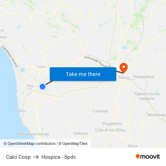 Calci Coop to Hospice - Spdc map