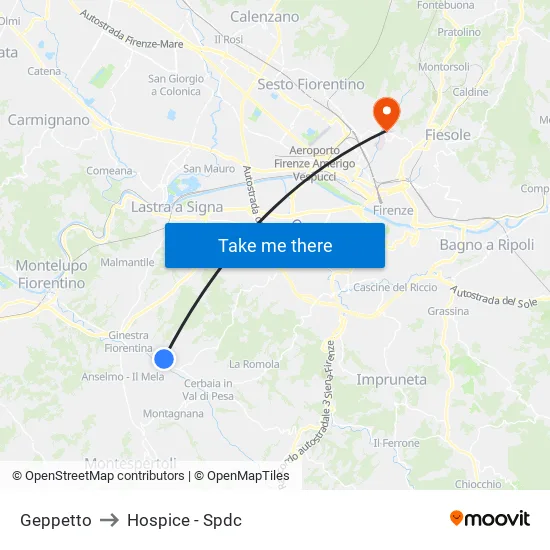 Geppetto to Hospice - Spdc map