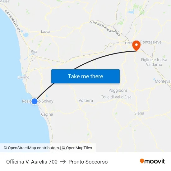 Workshop Via Aurelia 700 to Emergency Room map