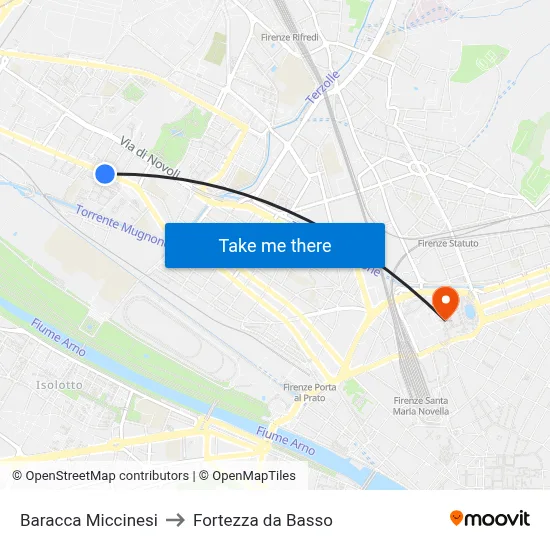 Baracca Miccinesi to Fortezza da Basso map