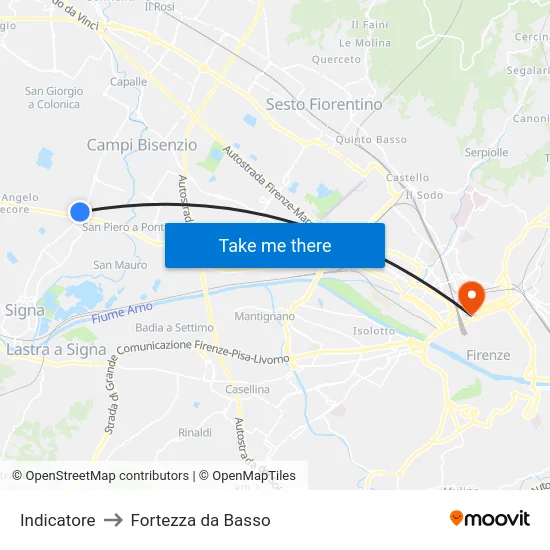 Indicatore to Fortezza da Basso map