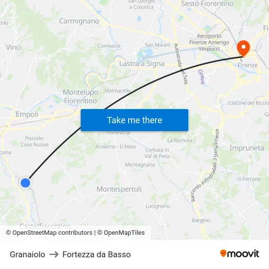 Granaiolo to Fortezza da Basso map