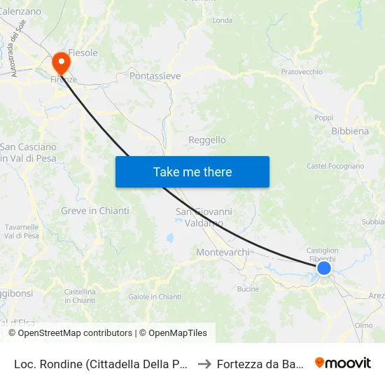 Loc. Rondine (Cittadella Della Pace) to Fortezza da Basso map