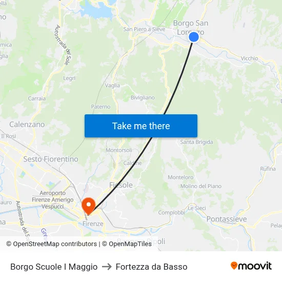 Borgo Schools May 1st to Fortress da Basso map