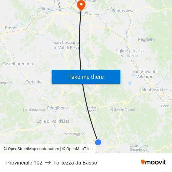 Provincial Road 102 to Fortress da Basso map