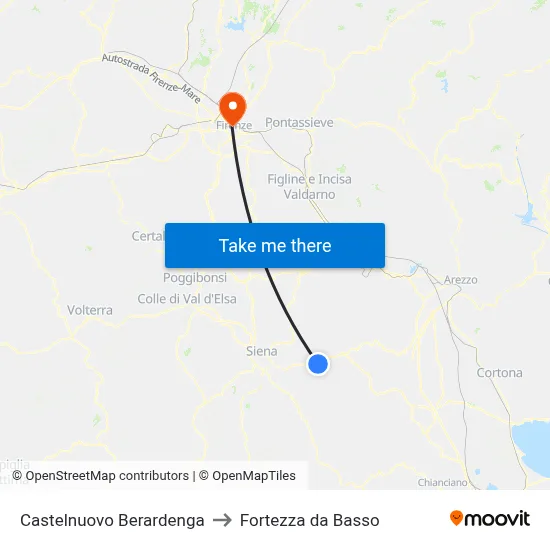 Castelnuovo Berardenga to Fortezza da Basso map