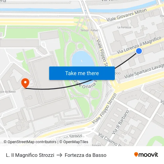 L. Il Magnifico Strozzi to Fortezza da Basso map