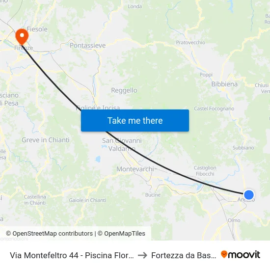 Via Montefeltro 44 - Piscina Florida to Fortezza da Basso map