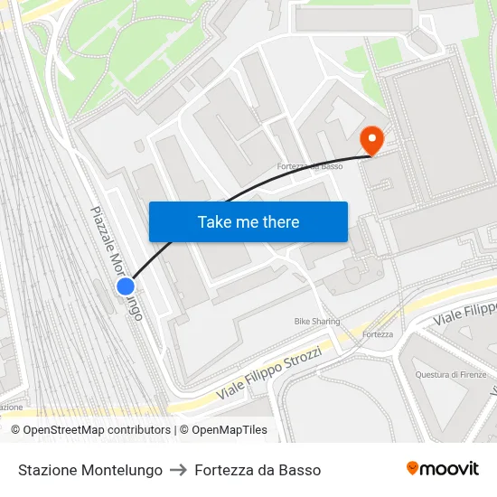 Montelungo Station to Fortress da Basso map
