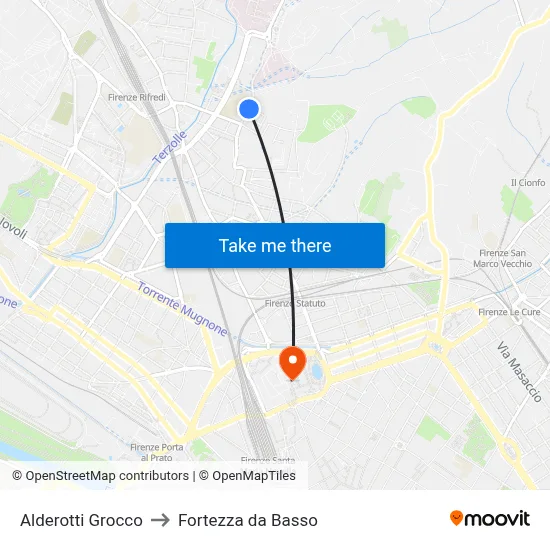 Alderotti Grocco to Fortezza da Basso map