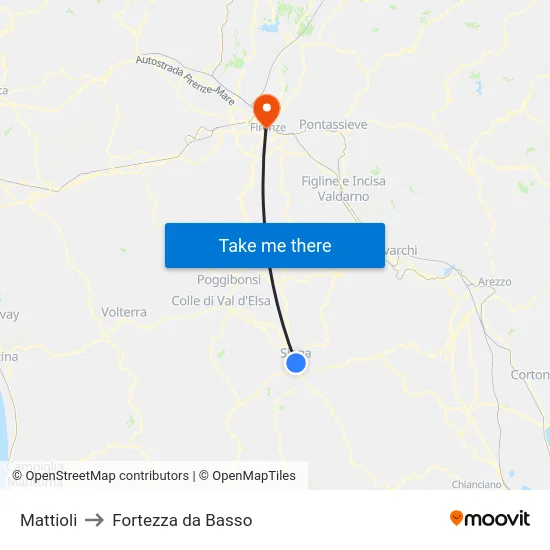 Mattioli to Fortezza da Basso map