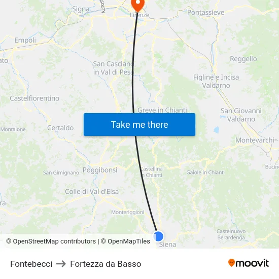 Fontebecci to Fortezza da Basso map