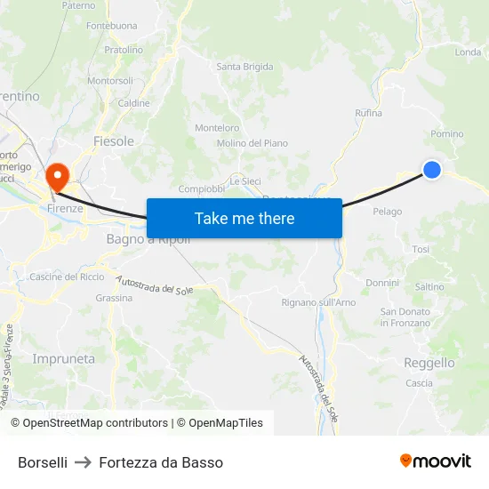 Borselli to Fortezza da Basso map