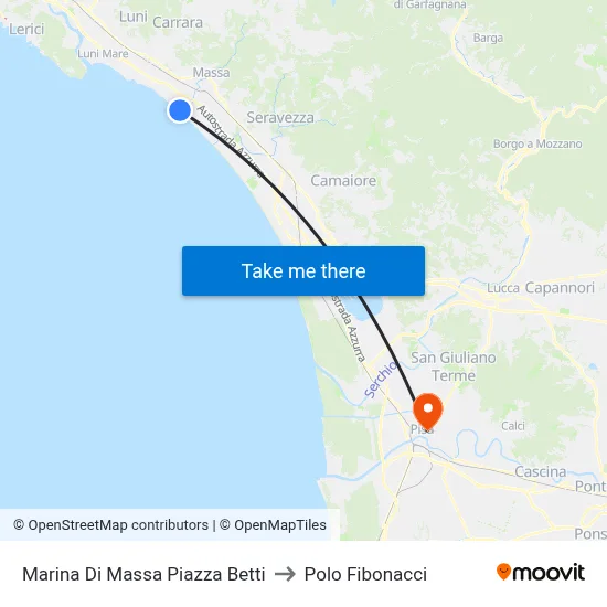 Marina Di Massa Betti Square to Fibonacci Pole map