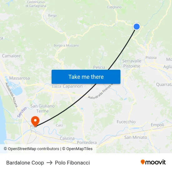 Bardalone Coop to Fibonacci Pole map