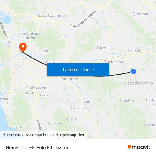 Granaiolo to Fibonacci Pole map