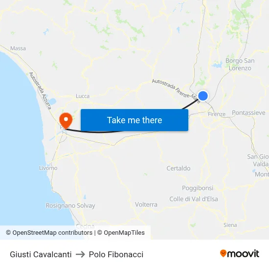 Giusti Cavalcanti to Fibonacci Pole map