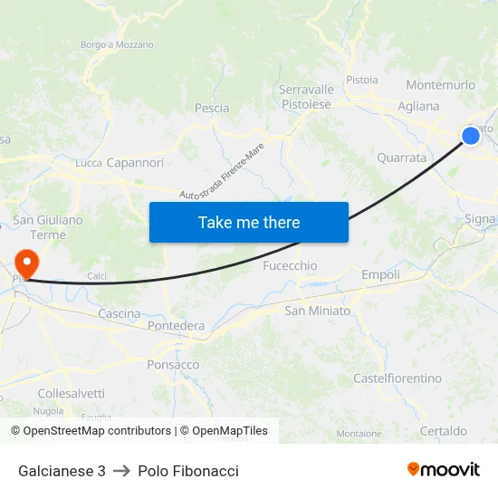 Galcianese 3 to Fibonacci Pole map