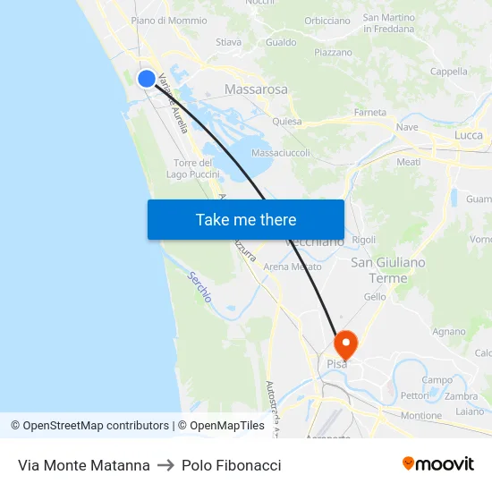 Via Monte Matanna to Polo Fibonacci map