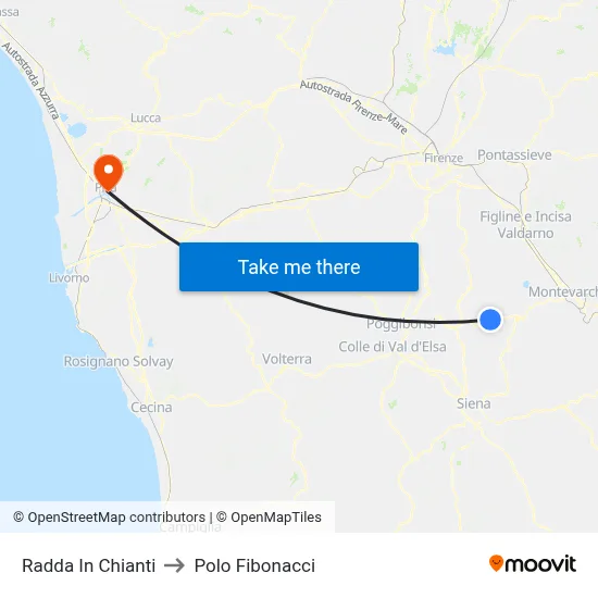 Radda In Chianti to Fibonacci Pole map