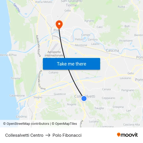 Collesalvetti Center to Fibonacci Pole map