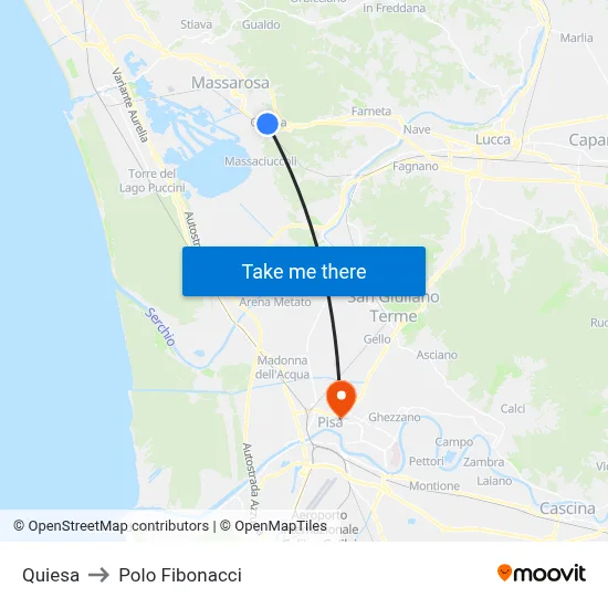 Quiesa to Fibonacci Pole map