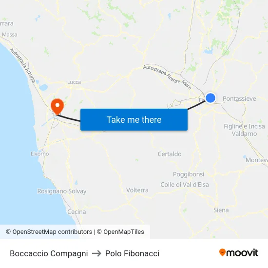 Boccaccio Compagni to Polo Fibonacci map