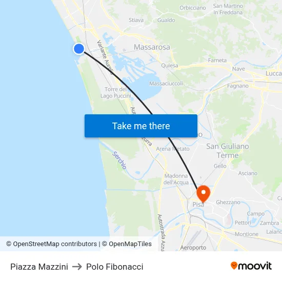Mazzini Square to Fibonacci Pole map