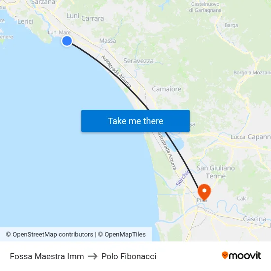 Fossa Maestra Imm to Fibonacci Pole map
