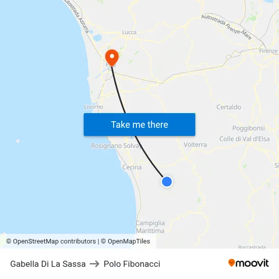 Gabella Di La Sassa to Fibonacci Pole map