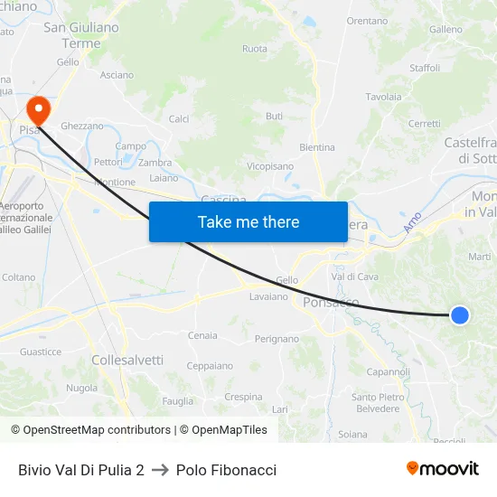 Bivio Val Di Pulia 2 to Fibonacci Pole map