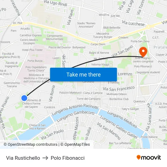 Via Rustichello to Polo Fibonacci map