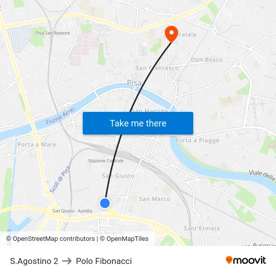 S.Agostino 2 to Polo Fibonacci map