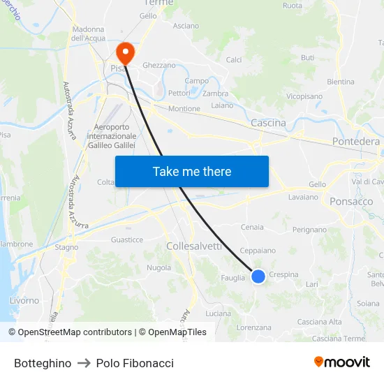 Ticket Booth to Fibonacci Pole map