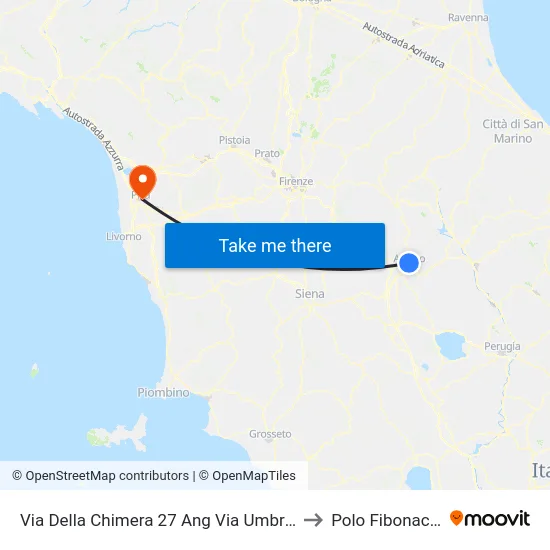 Via Della Chimera 27 Ang Via Umbria to Polo Fibonacci map