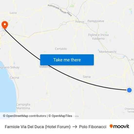 Farniole Via Del Duca (Hotel Forum) to Polo Fibonacci map