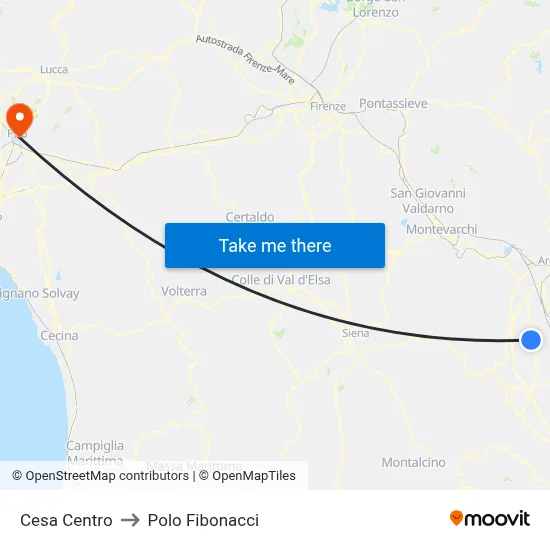 Cesa Center to Fibonacci Pole map
