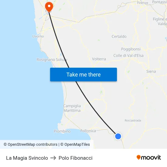 La Magia Junction to Fibonacci Pole map