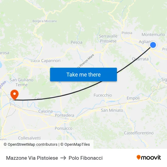 Mazzone Pistoiese Street to Fibonacci Pole map