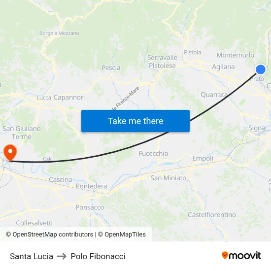 Saint Lucy to Fibonacci Pole map