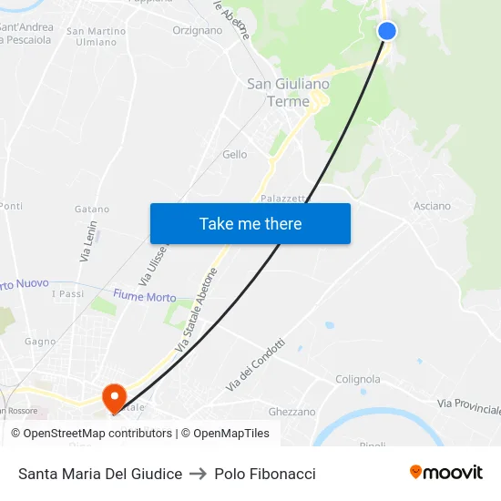 Santa Maria Del Giudice to Polo Fibonacci map