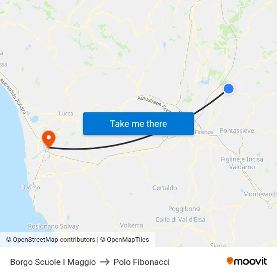 Borgo Schools May 1st to Fibonacci Pole map