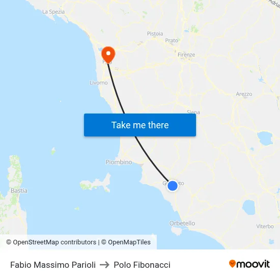 Fabio Massimo Parioli to Fibonacci Pole map