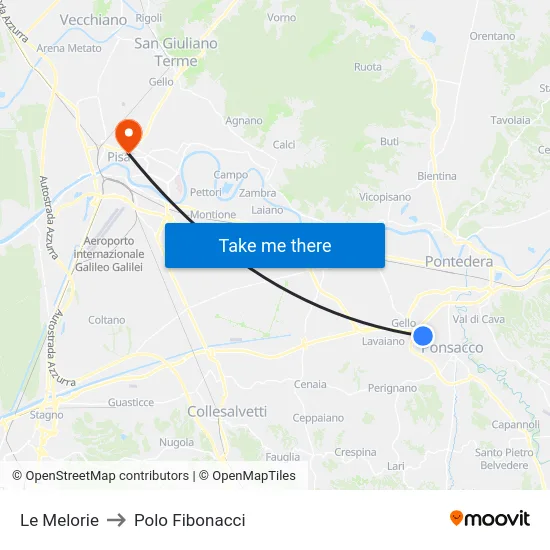 Le Melorie to Polo Fibonacci map