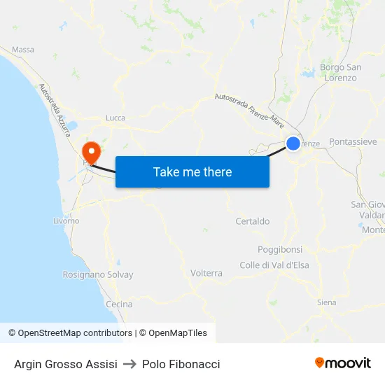 Argin Grosso Assisi to Fibonacci Pole map