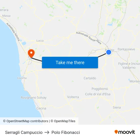 Serragli Campuccio to Polo Fibonacci map