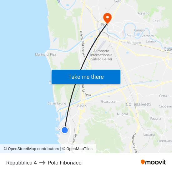 Repubblica 4 to Polo Fibonacci map